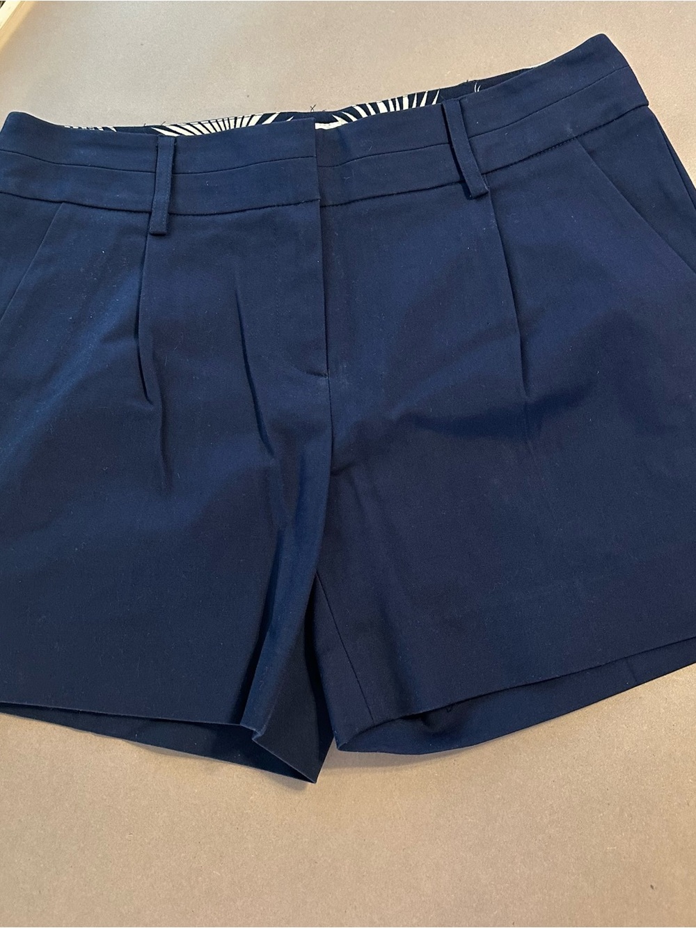 Milly Navy Pleated Tailored Shorts- size 30